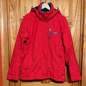 Salomon Speed Red Hooded Ski Jacket Women’s Medium